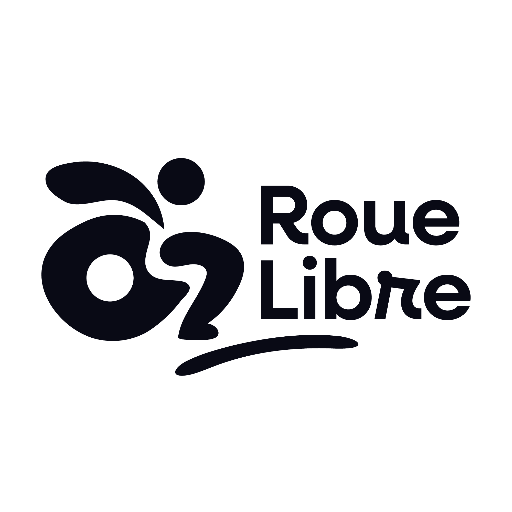 logo roue libre texte noir